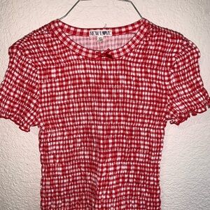 Red and White Checkered Top